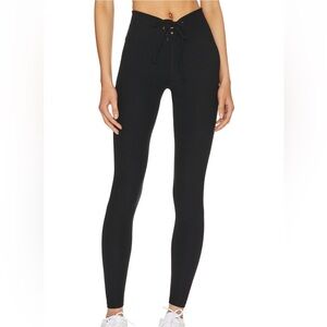Year of Ours Black Lace-Up Leggings